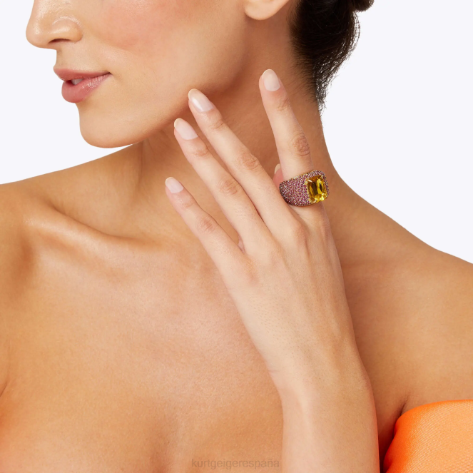 Kurt Geiger mujer anillo london xl con pavé de cristales 2LPR526 | accesorios fucsia